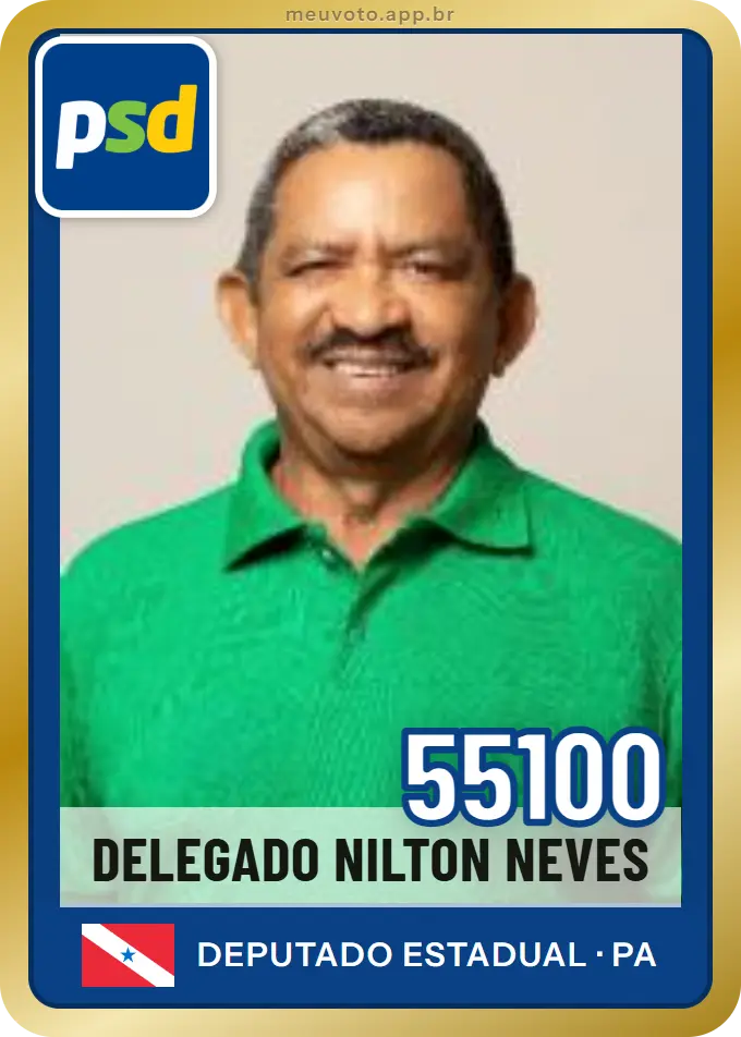 Carta de Delegado Nilton Neves, número 55100, PSD