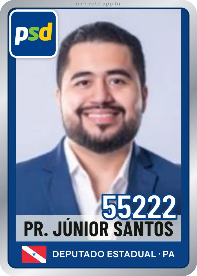 Carta de Pr. Júnior Santos, número 55222, PSD