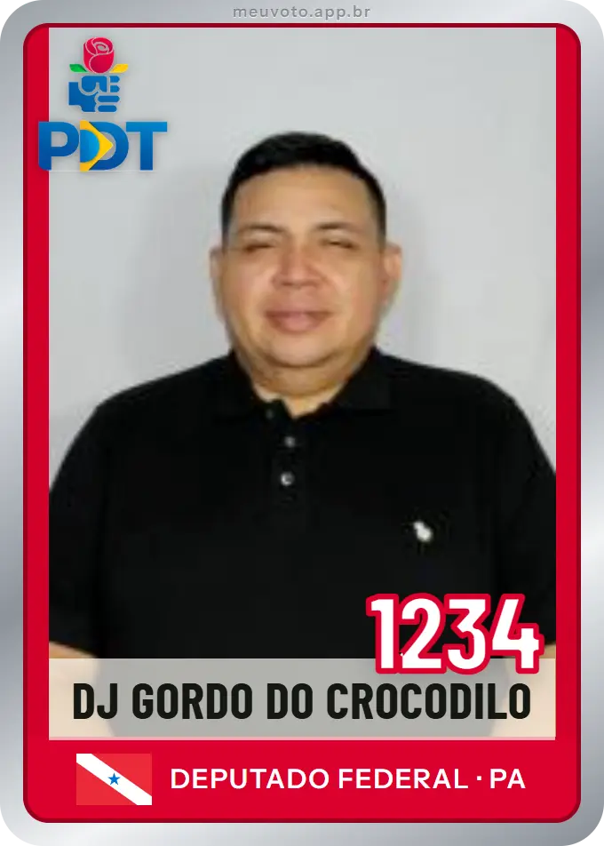 Carta de Dj Gordo do Crocodilo, número 1234, PDT