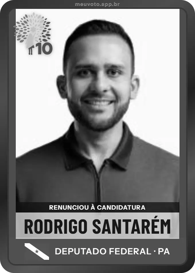 Carta de Rodrigo Santarém, Republicanos. Renunciou à candidatura e não vai à urna.