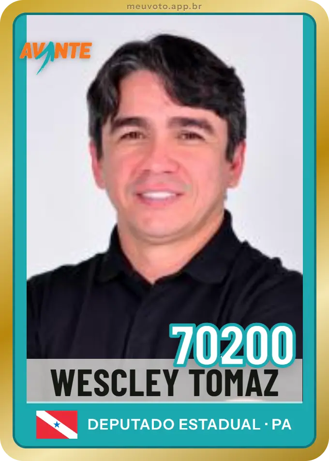 Carta de Wescley Tomaz, número 70200, Avante