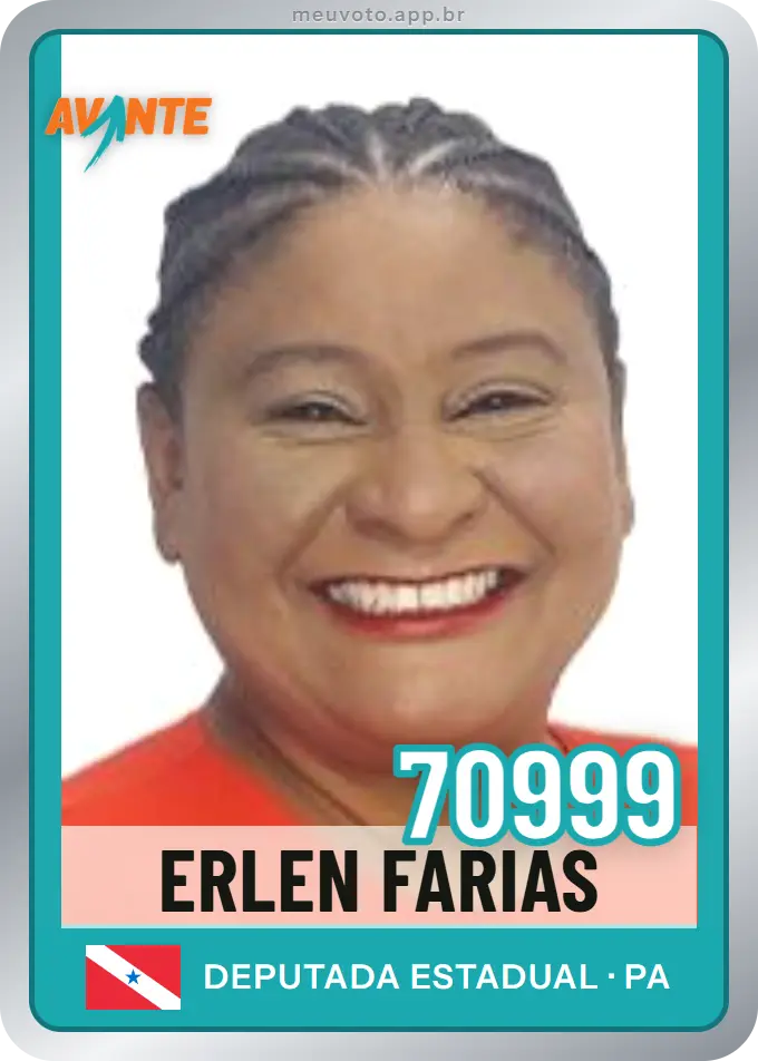Carta de Erlen Farias, número 70999, Avante