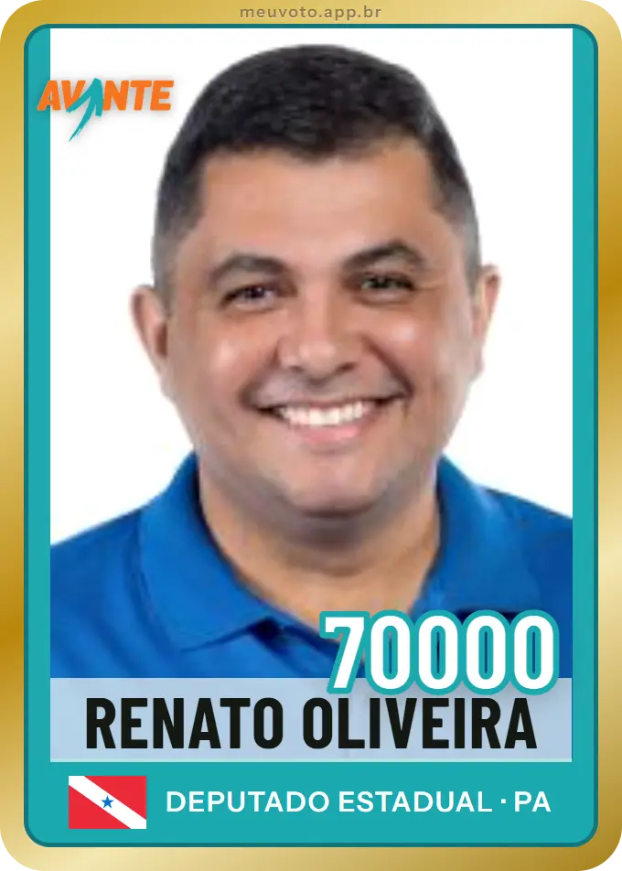 Carta de Renato Oliveira, número 70000, Avante