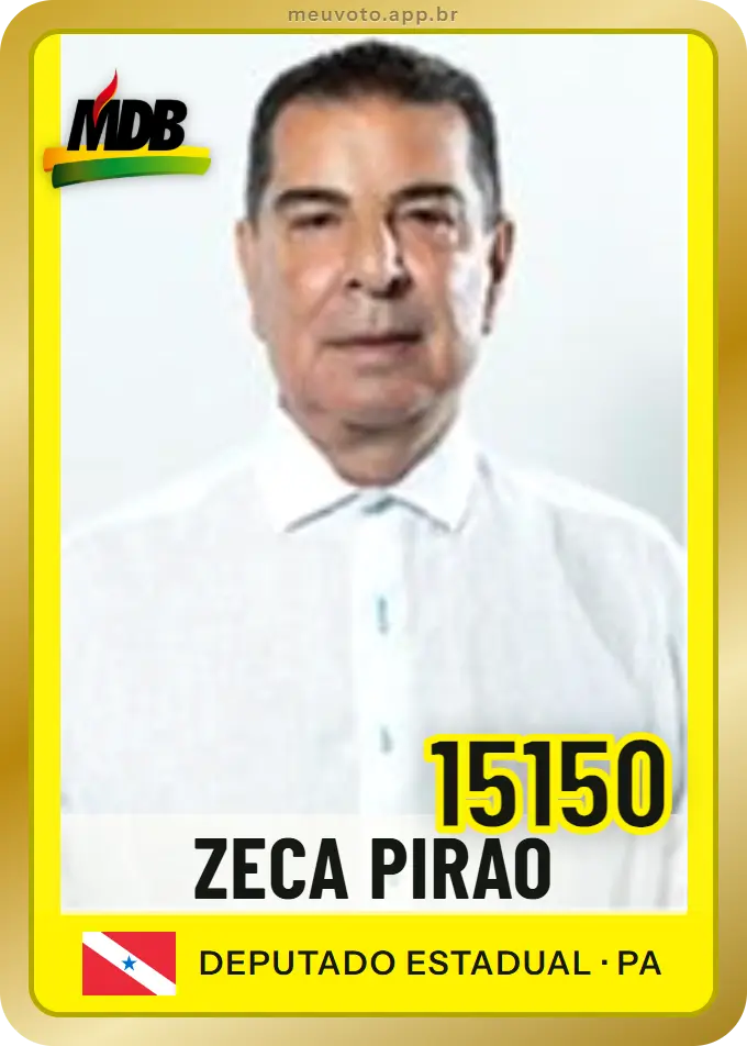 Carta de Zeca Pirão, número 15150, MDB