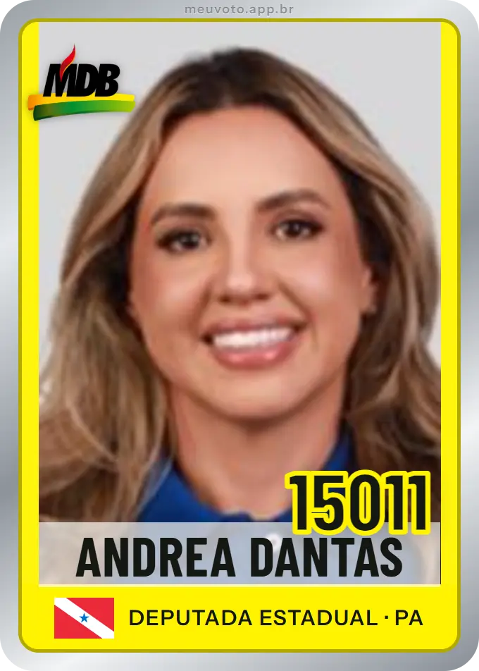 Carta de Andrea Dantas, número 15011, MDB