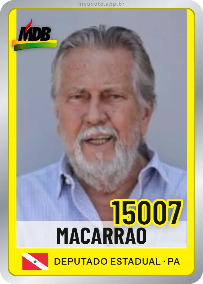 Carta de Macarrão, número 15007, MDB