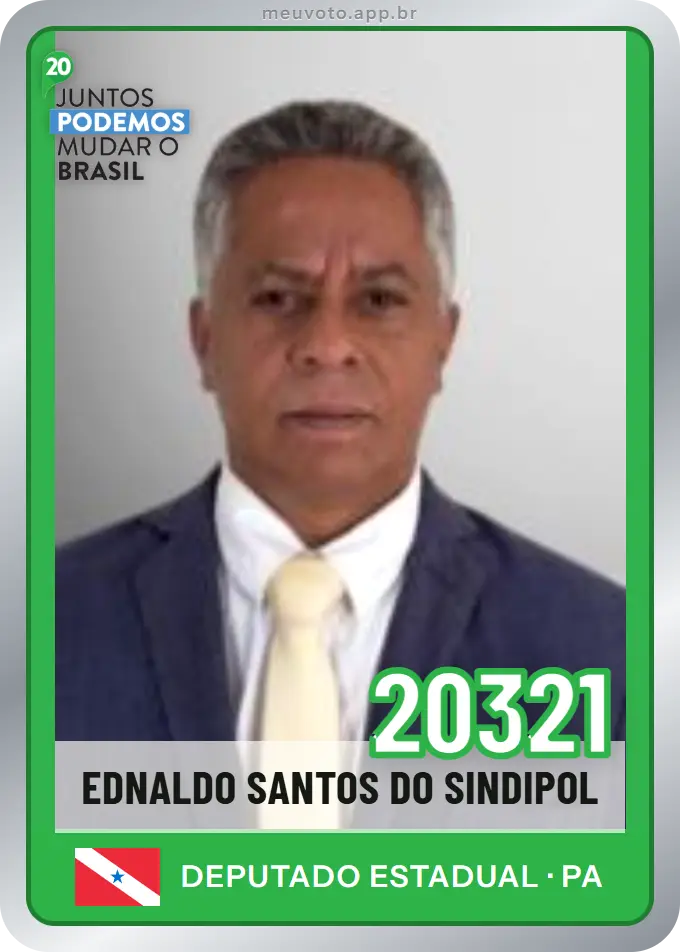 Carta de Ednaldo Santos do Sindipol, número 20321, Podemos