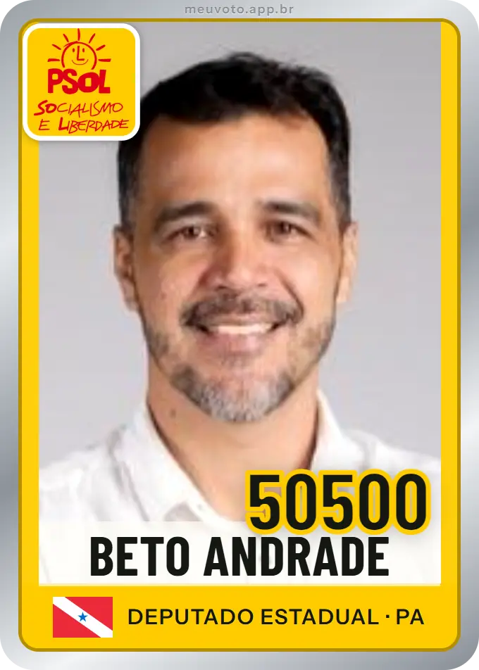 Carta de Beto Andrade, número 50500, PSOL