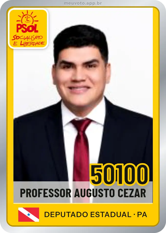 Carta de Professor Augusto Cezar, número 50100, PSOL