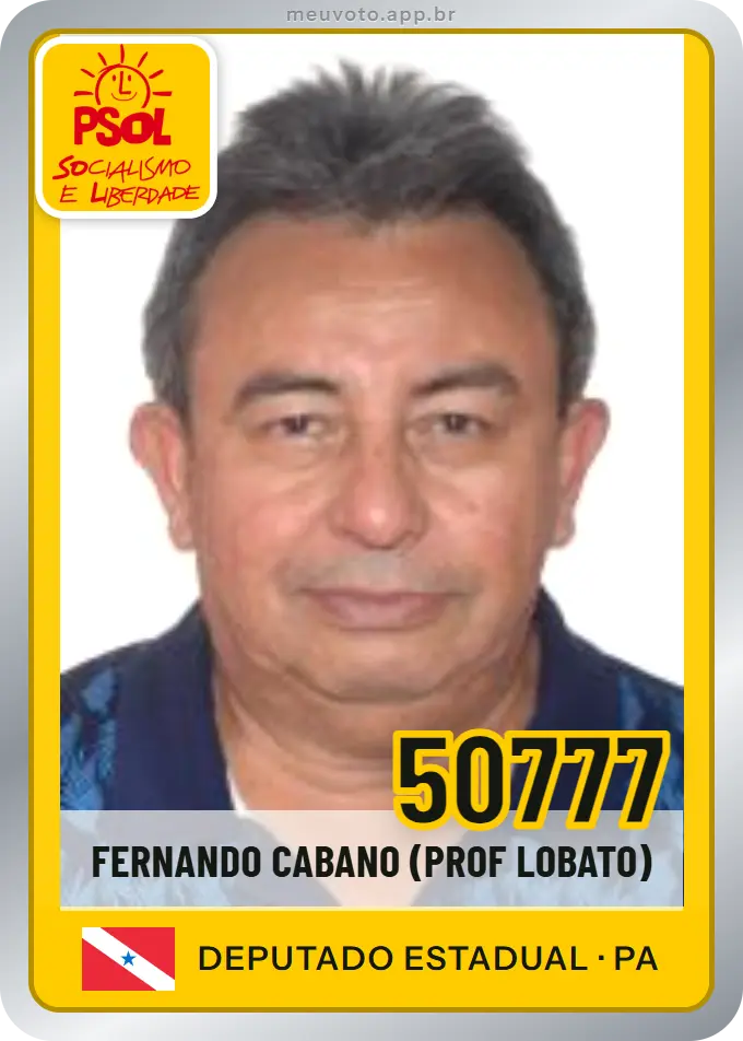 Carta de Fernando Cabano (prof Lobato), número 50777, PSOL