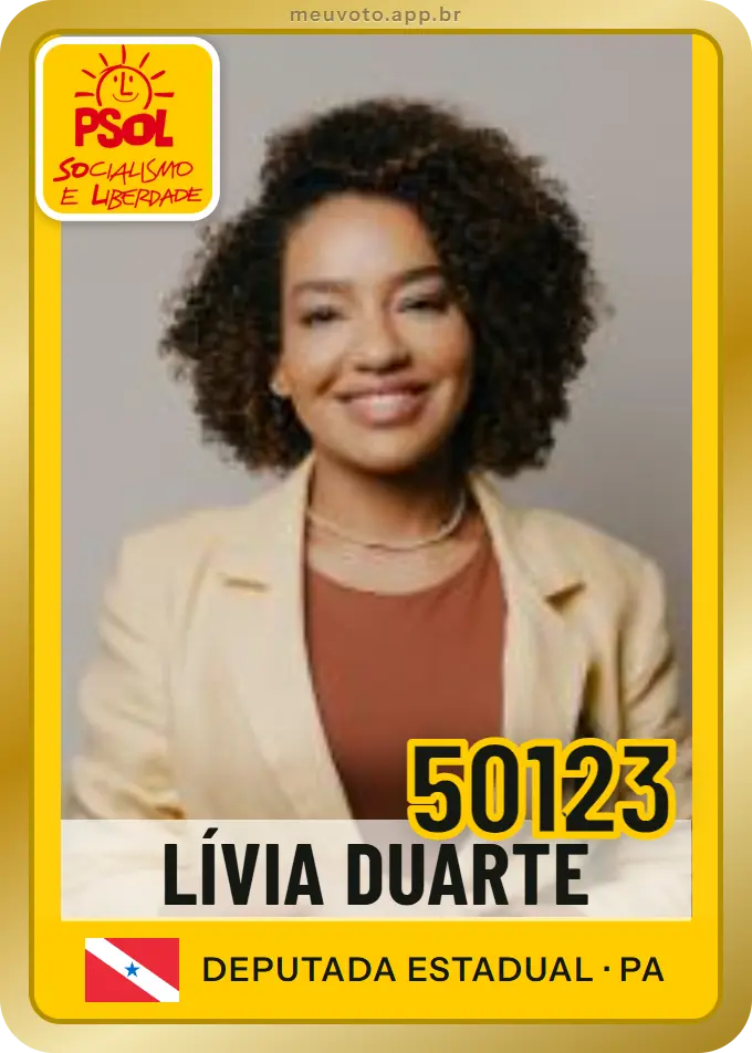 Carta de Lívia Duarte, número 50123, PSOL