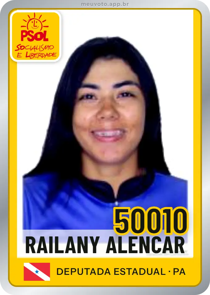 Carta de Railany Alencar, número 50010, PSOL