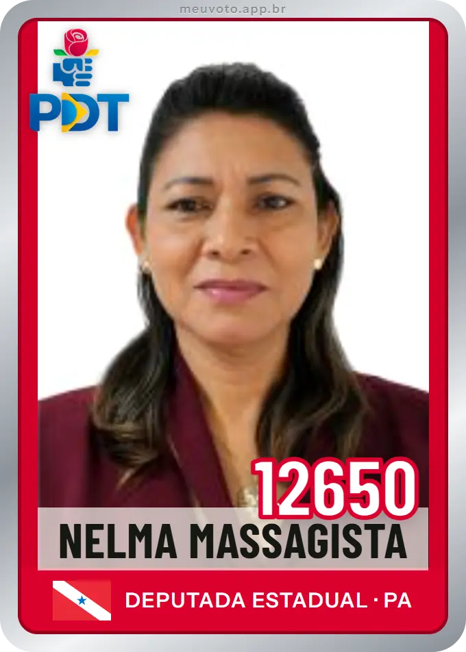 Carta de Nelma Massagista, número 12650, PDT