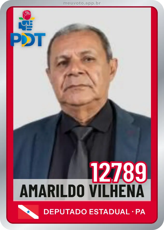 Carta de Amarildo Vilhena, número 12789, PDT