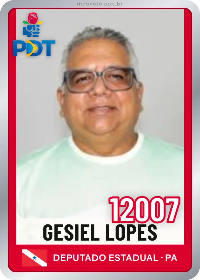 Carta de Gesiel Lopes, número 12007, PDT