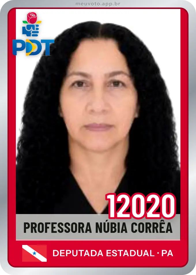 Carta de Professora Núbia Corrêa, número 12020, PDT
