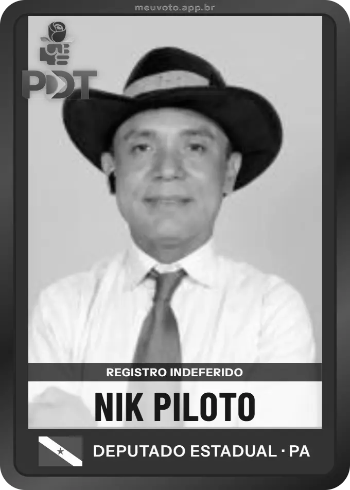 Carta de Nik Piloto, PDT. Teve o registro indeferido pelo TSE e não vai à urna.
