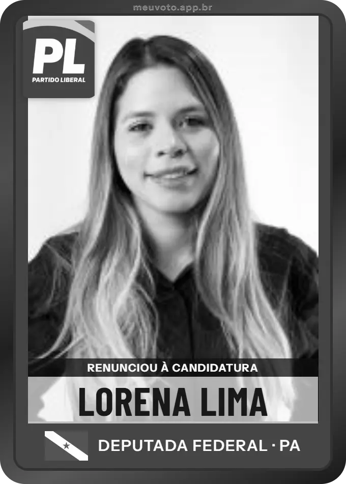 Carta de Lorena Lima, PL. Renunciou à candidatura e não vai à urna.