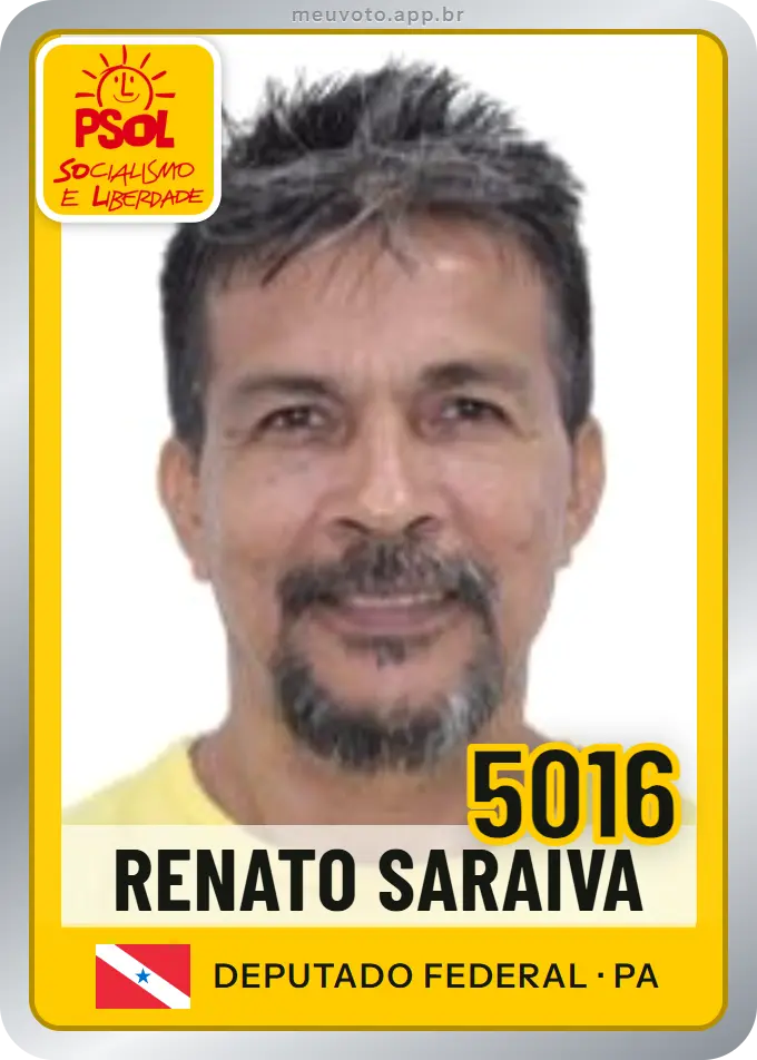 Carta de Renato Saraiva, número 5016, PSOL