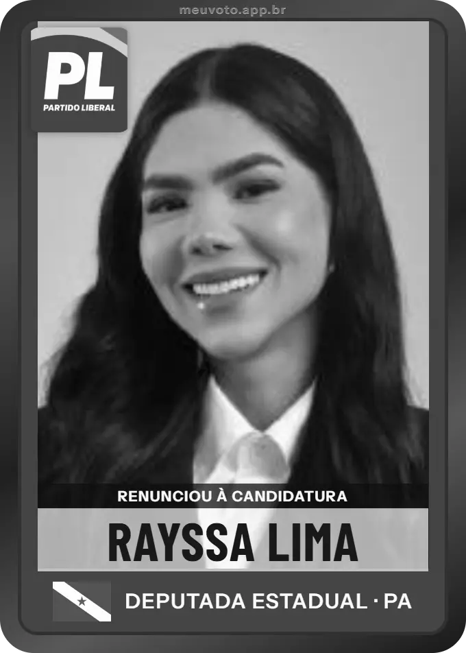 Carta de Rayssa Lima, PL. Renunciou à candidatura e não vai à urna.