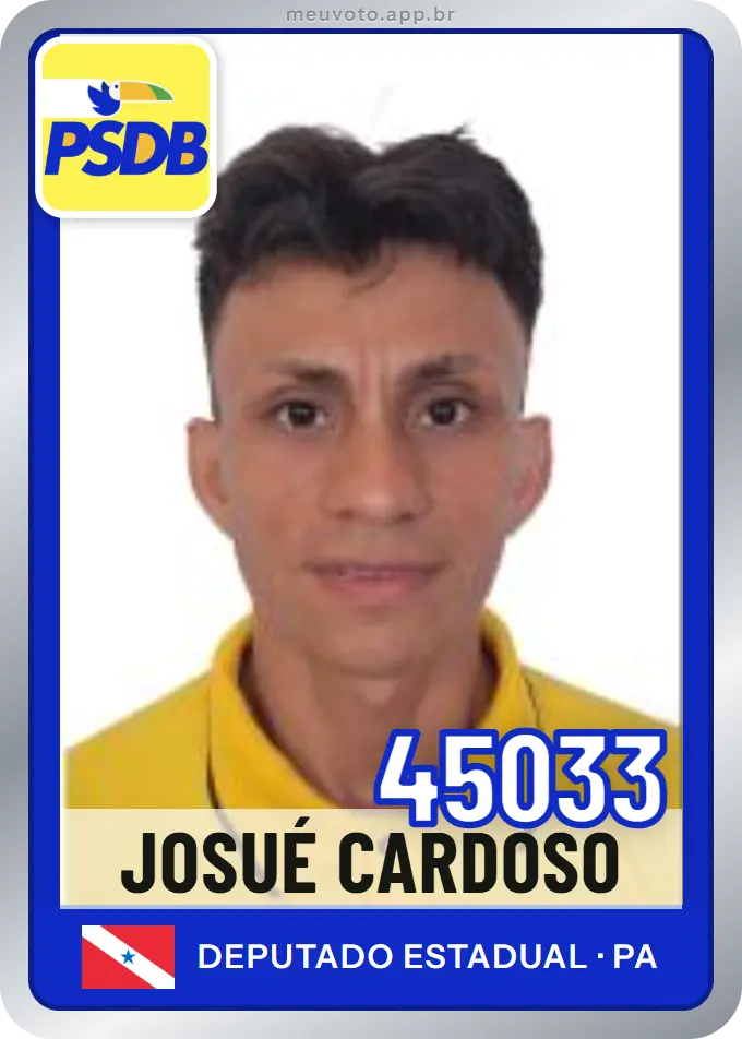 Carta de Josué Cardoso, número 45033, PSDB