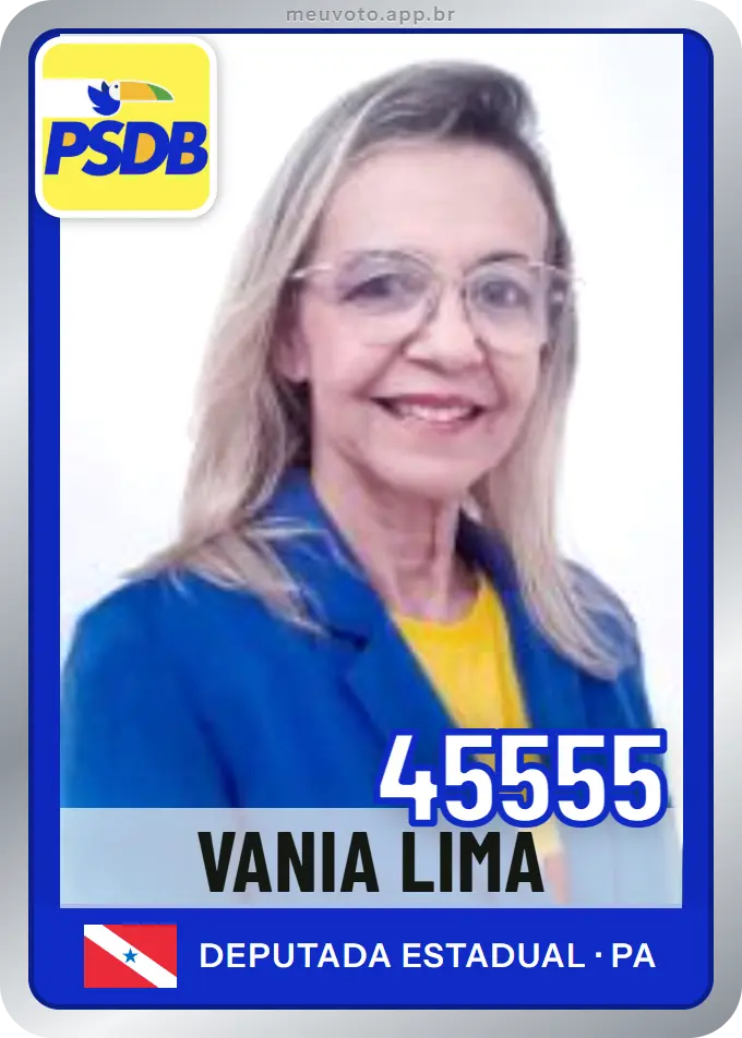 Carta de Vania Lima, número 45555, PSDB