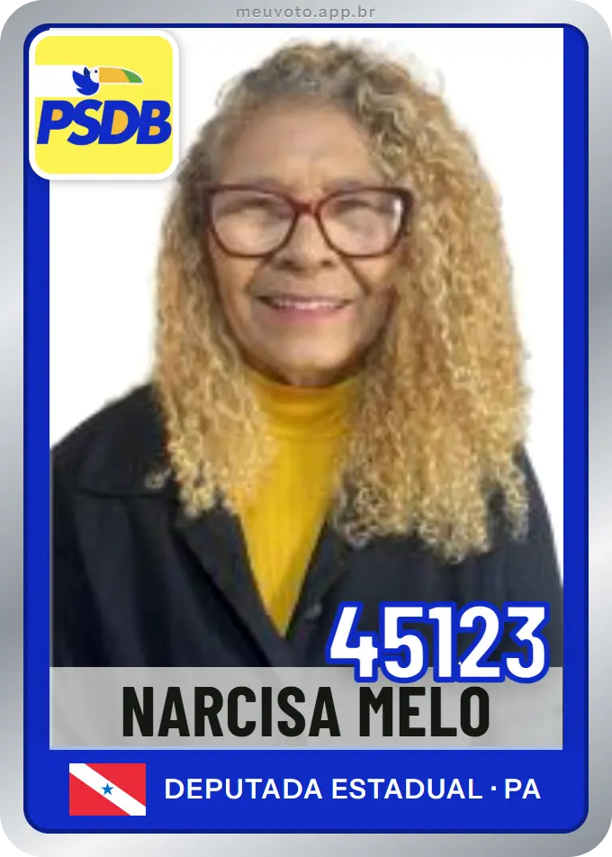 Carta de Narcisa Melo, número 45123, PSDB