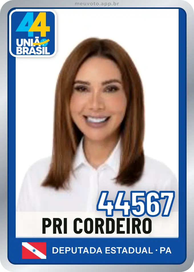 Carta de Pri Cordeiro, número 44567, União