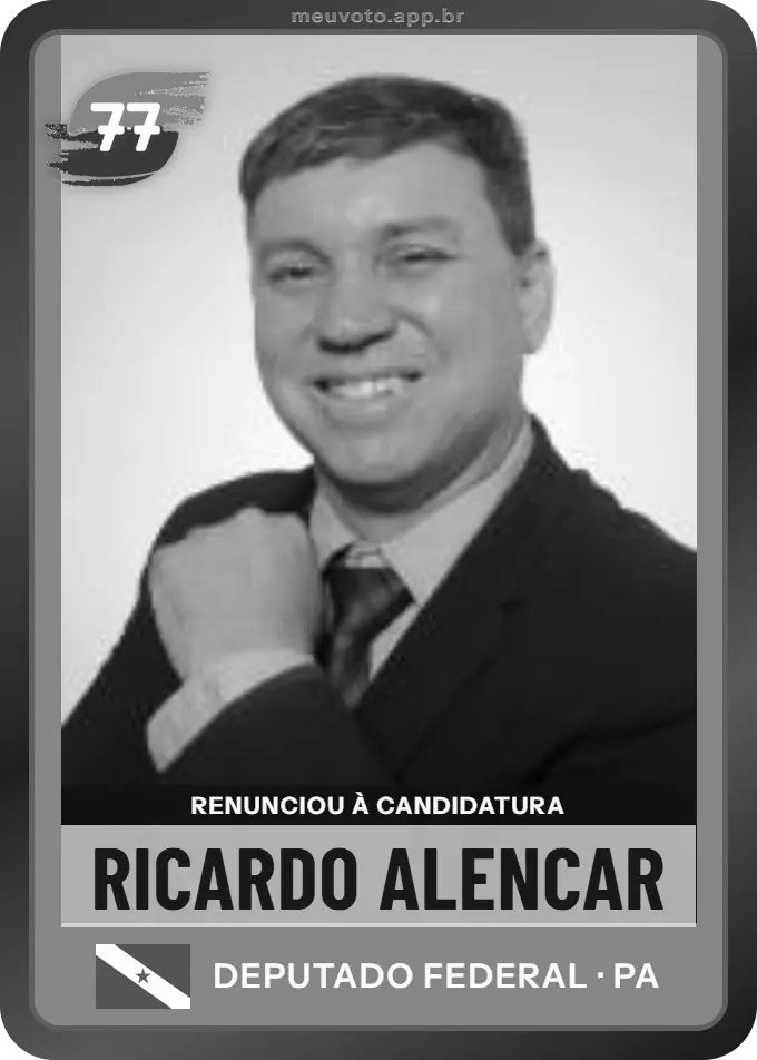Carta de Ricardo Alencar, Solidariedade. Renunciou à candidatura e não vai à urna.