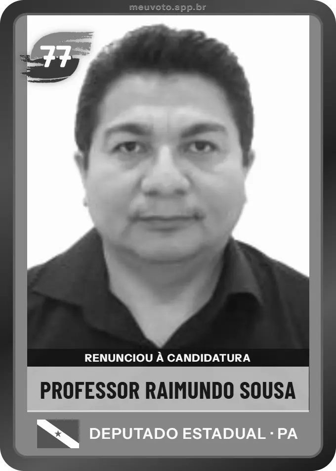 Carta de Professor Raimundo Sousa, Solidariedade. Renunciou à candidatura e não vai à urna.