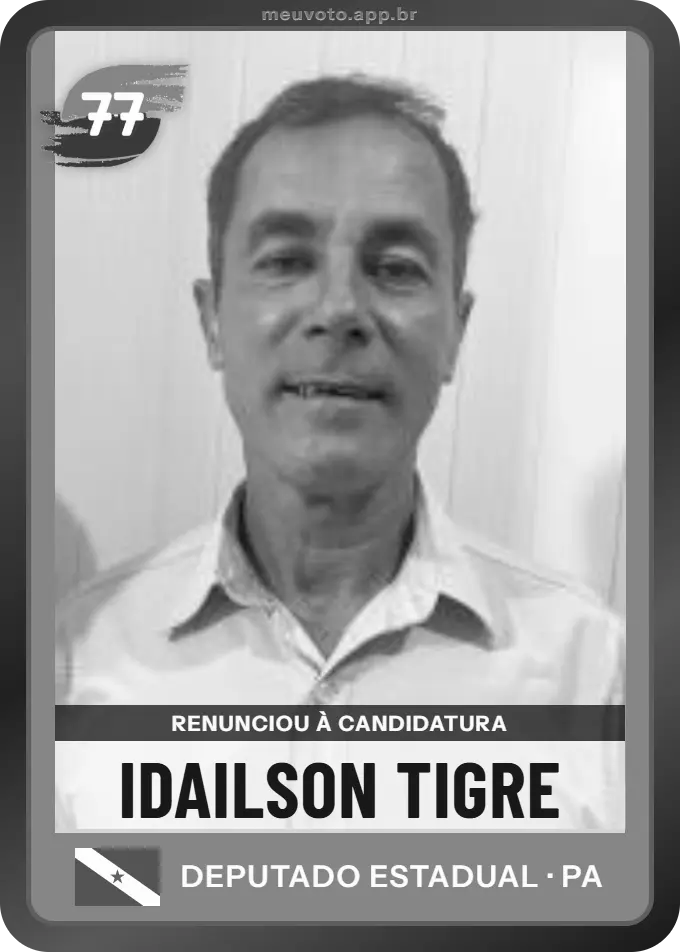 Carta de Idailson Tigre, Solidariedade. Renunciou à candidatura e não vai à urna.