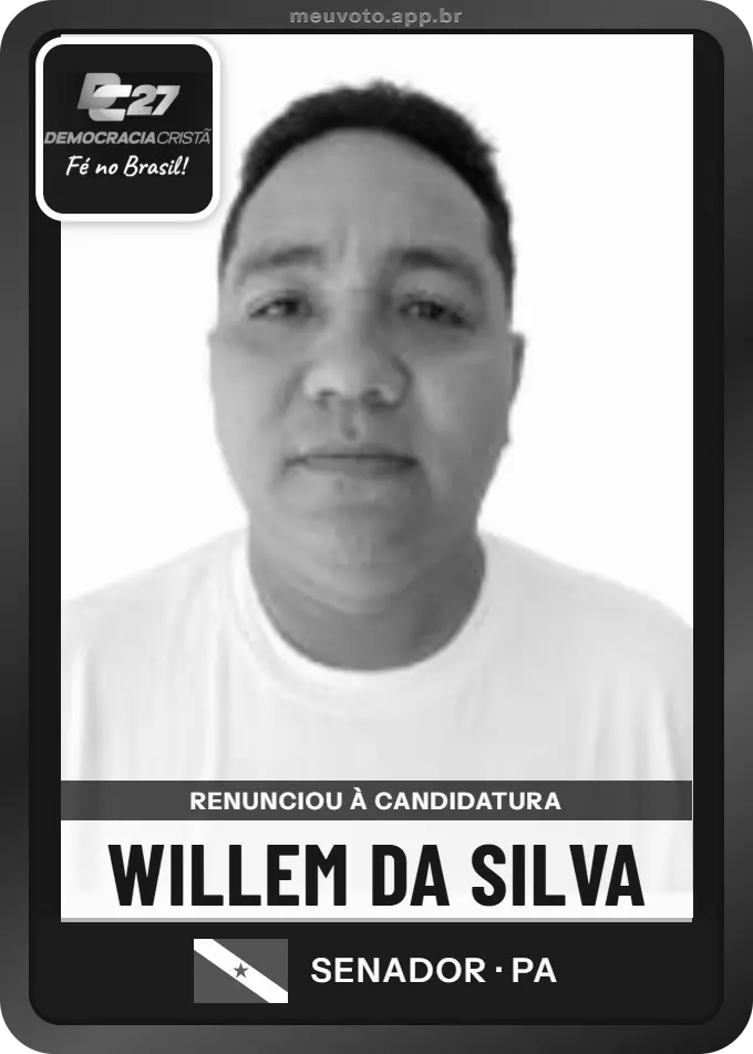Carta de Willem da Silva, DC. Renunciou à candidatura e não vai à urna.