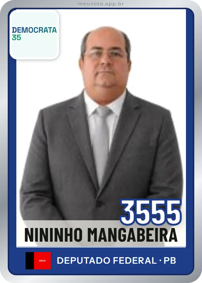 Carta de Nininho Mangabeira, número 3555, Democrata