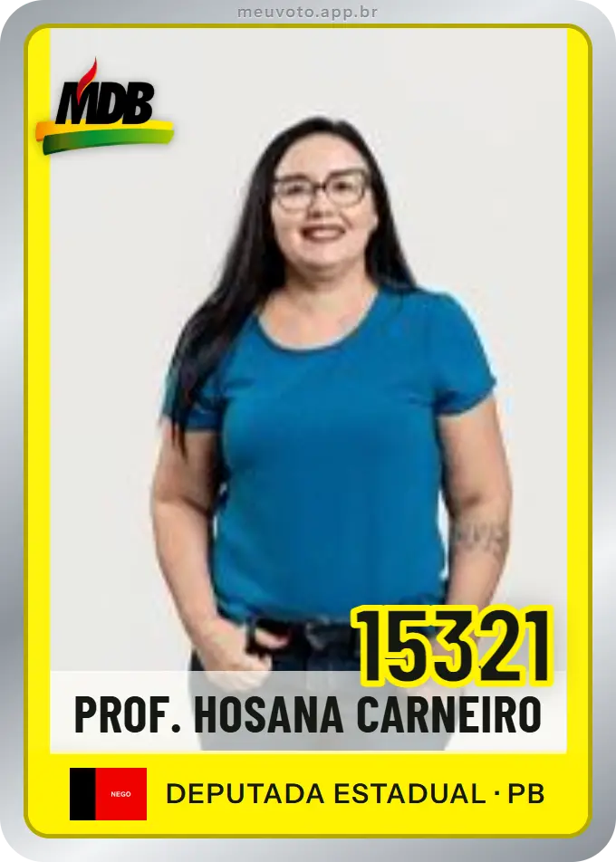 Carta de Prof. Hosana Carneiro, número 15321, MDB