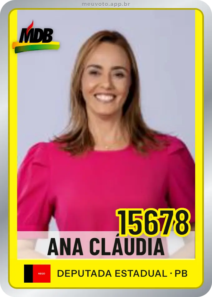Carta de Ana Cláudia, número 15678, MDB