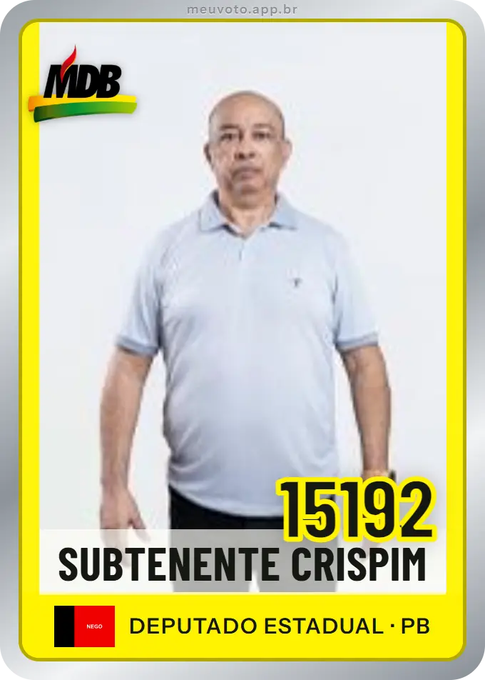 Carta de Subtenente Crispim, número 15192, MDB