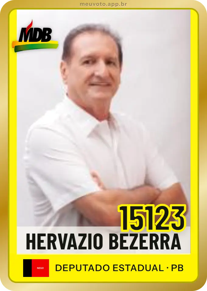 Carta de Hervazio Bezerra, número 15123, MDB