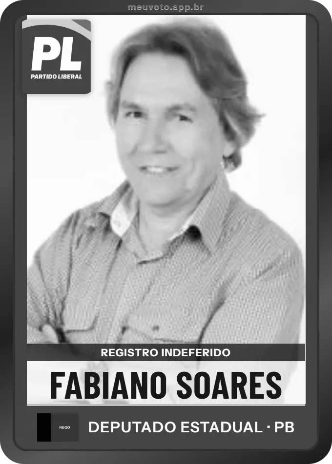 Carta de Fabiano Soares, PL. Teve o registro indeferido pelo TSE e não vai à urna.