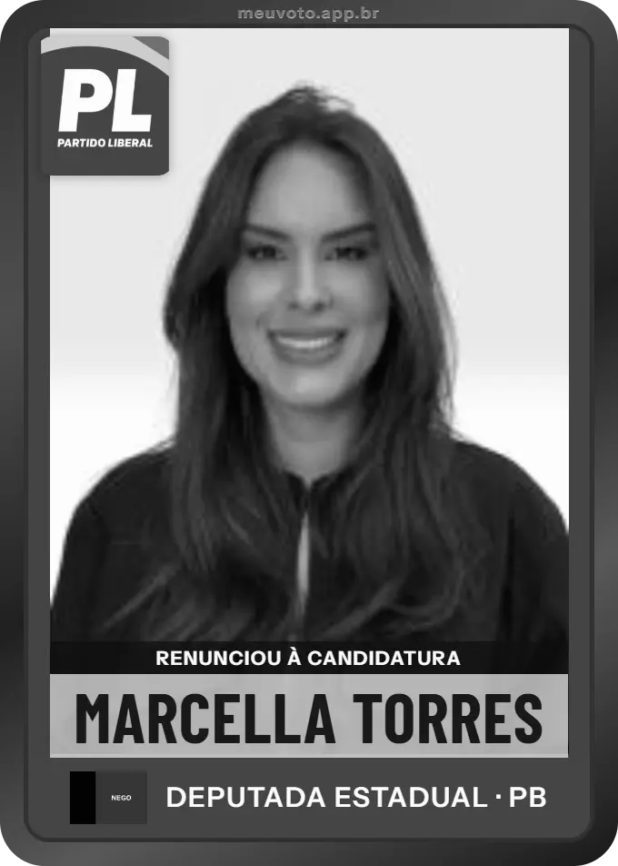 Carta de Marcella Torres, PL. Renunciou à candidatura e não vai à urna.