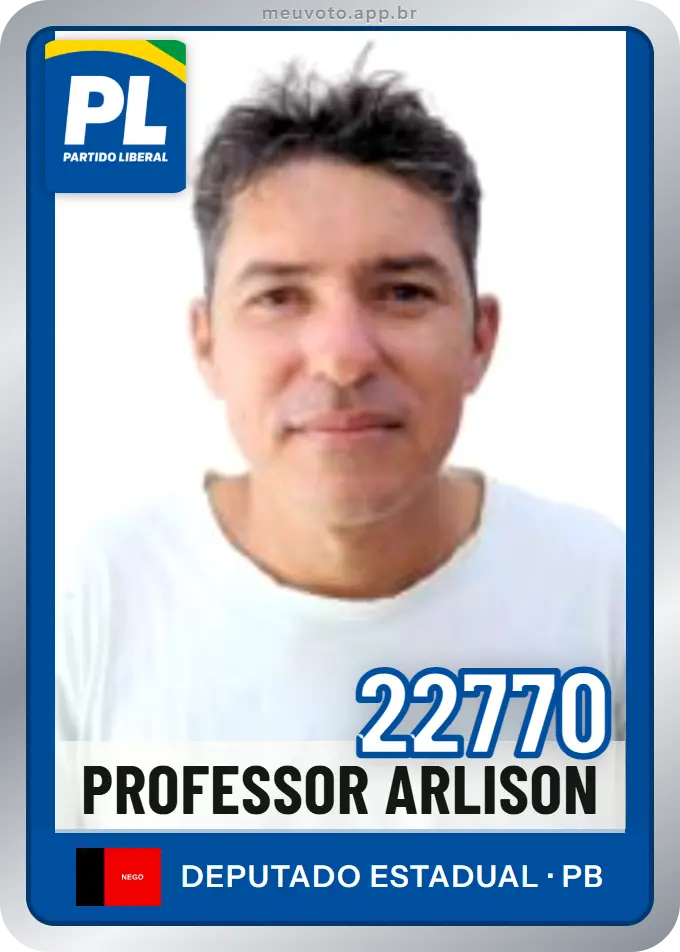 Carta de Professor Arlison, número 22770, PL