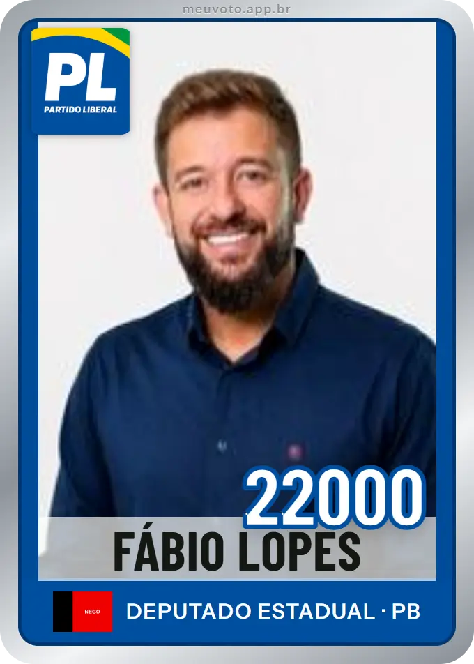 Carta de Fábio Lopes, número 22000, PL