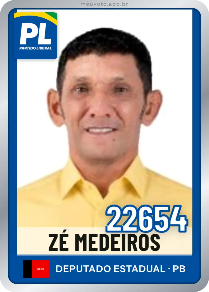 Carta de Zé Medeiros, número 22654, PL
