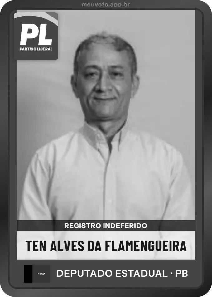 Carta de Ten Alves da Flamengueira, PL. Teve o registro indeferido pelo TSE e não vai à urna.