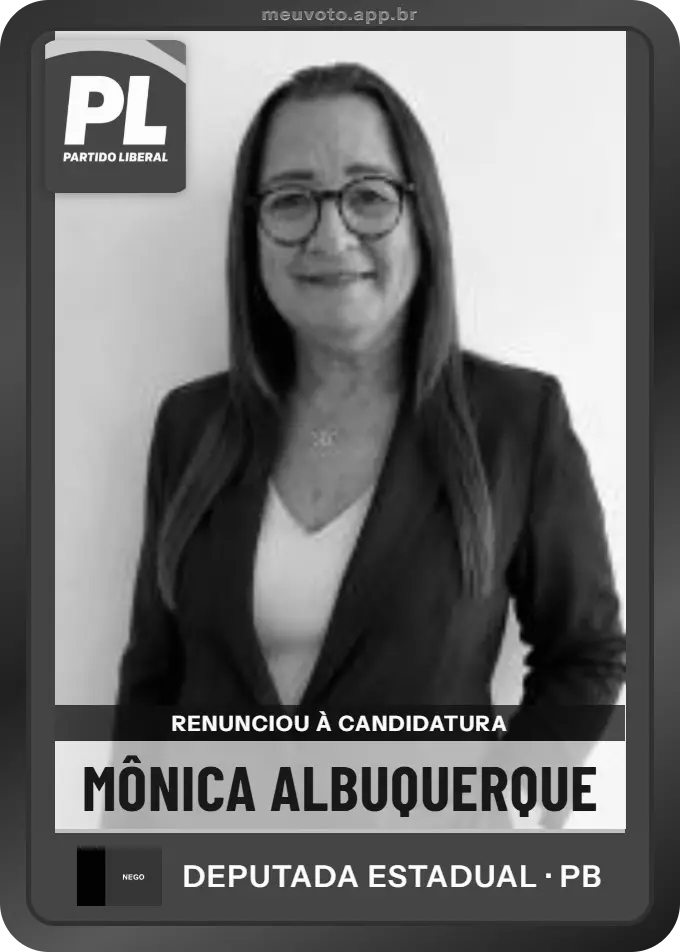 Carta de Mônica Albuquerque, PL. Renunciou à candidatura e não vai à urna.