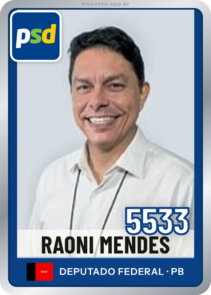 Carta de Raoni Mendes, número 5533, PSD