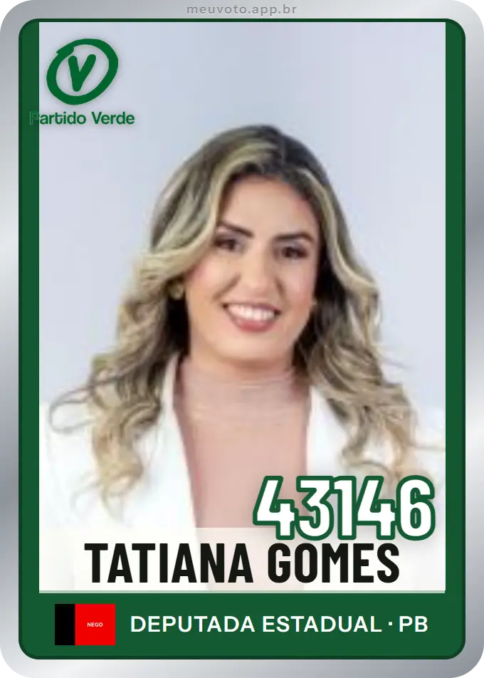 Carta de Tatiana Gomes, número 43146, PV