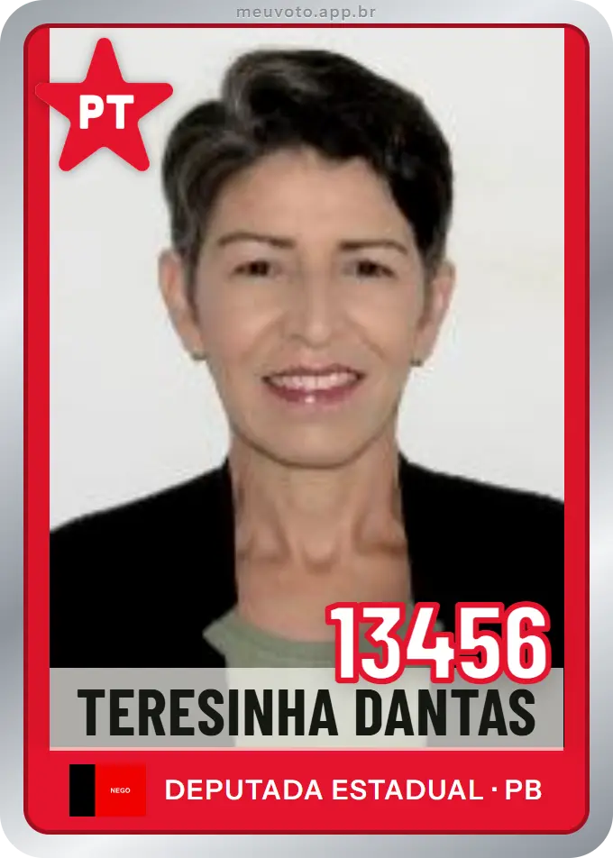 Carta de Teresinha Dantas, número 13456, PT