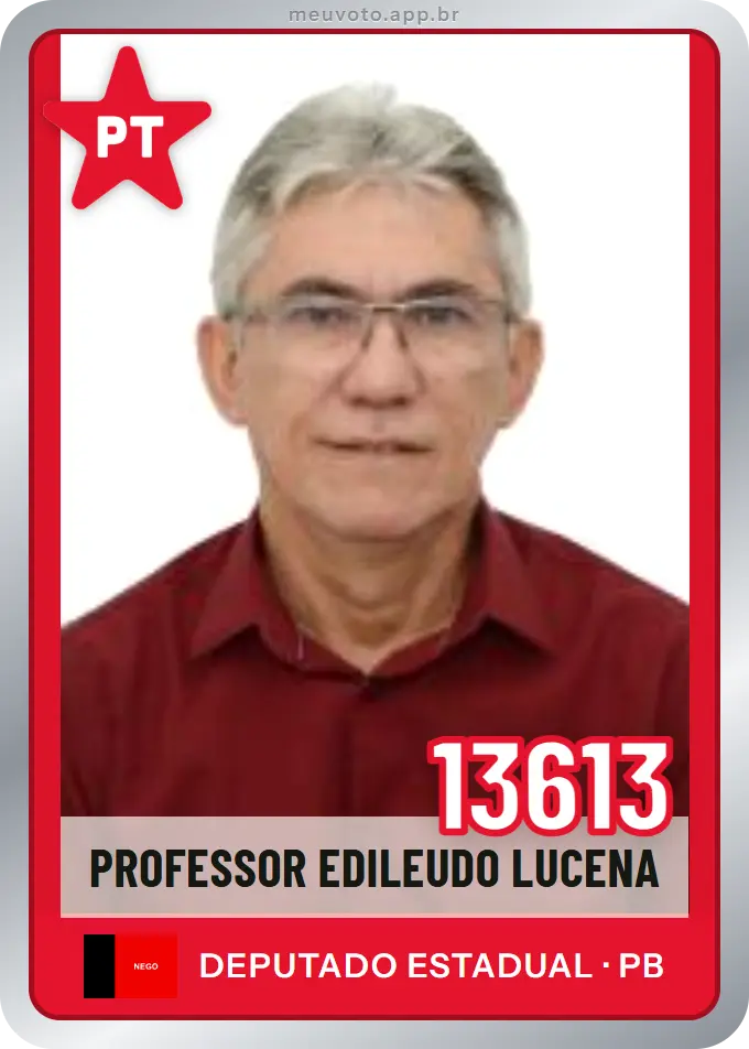 Carta de Professor Edileudo Lucena, número 13613, PT