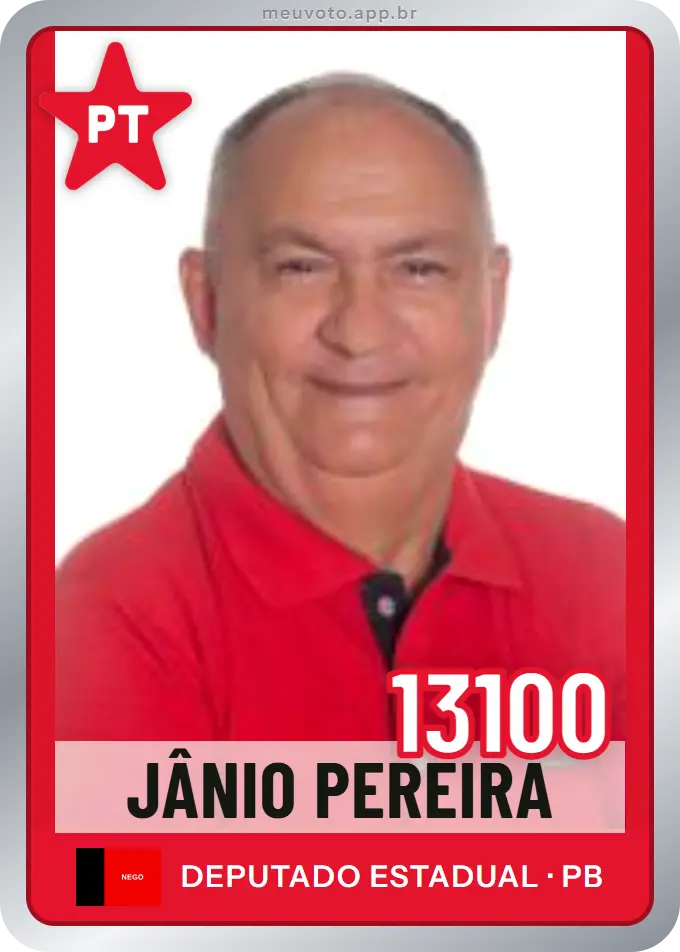 Carta de Jânio Pereira, número 13100, PT