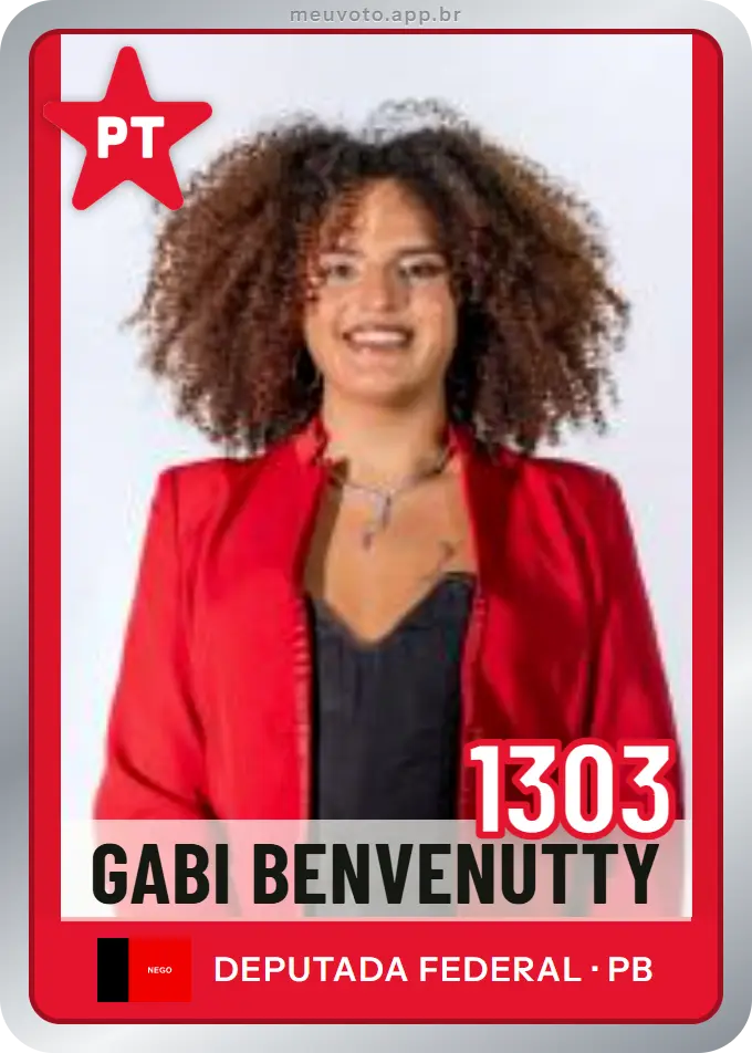 Carta de Gabi Benvenutty, número 1303, PT
